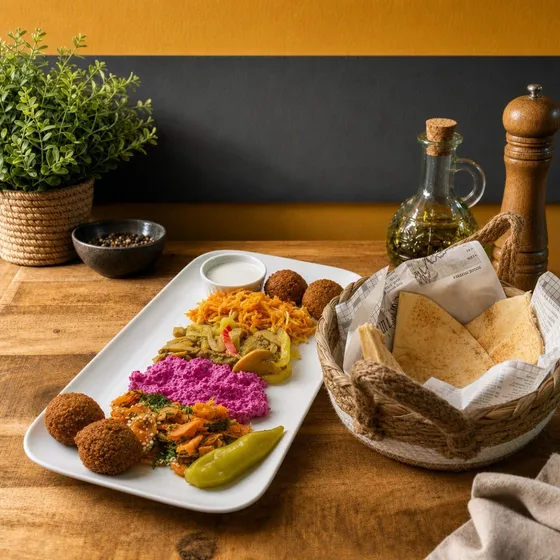 Assiette de falafels, après le Studio photo